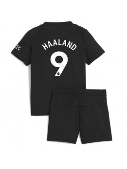 Manchester City Erling Haaland #9 Replika Borta Kläder Barn 2025-26 Kortärmad (+ byxor)